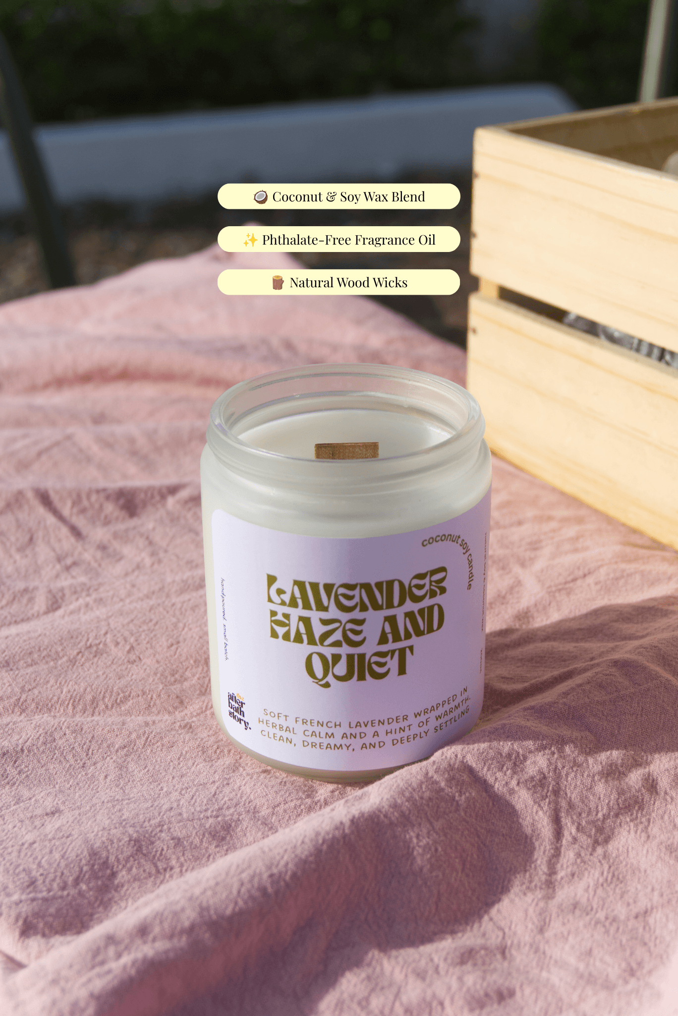 Lavender Haze & Quiet Coconut Soy scented candle