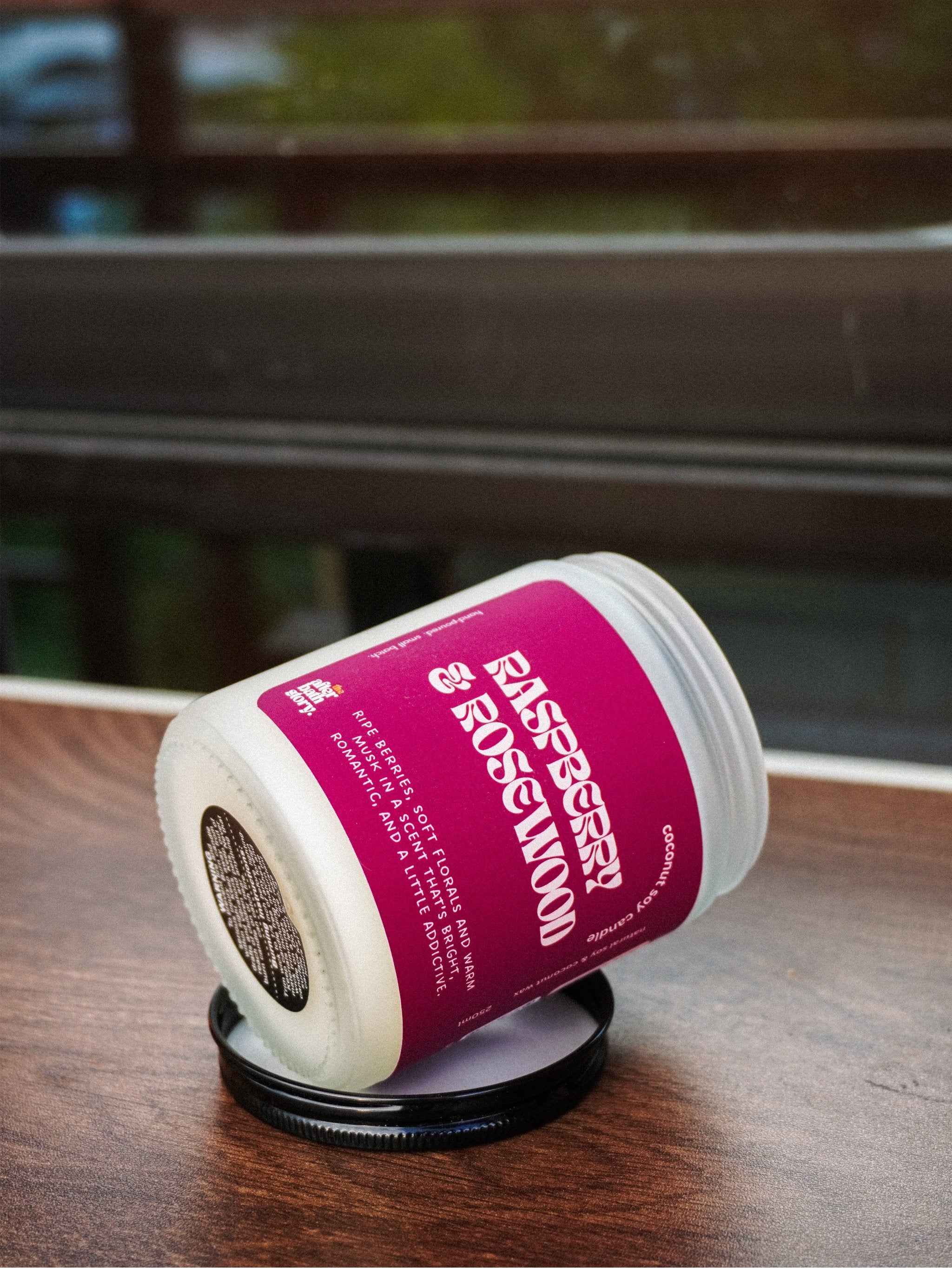 Raspberry  & Rosewood Coconut Soy scented candle