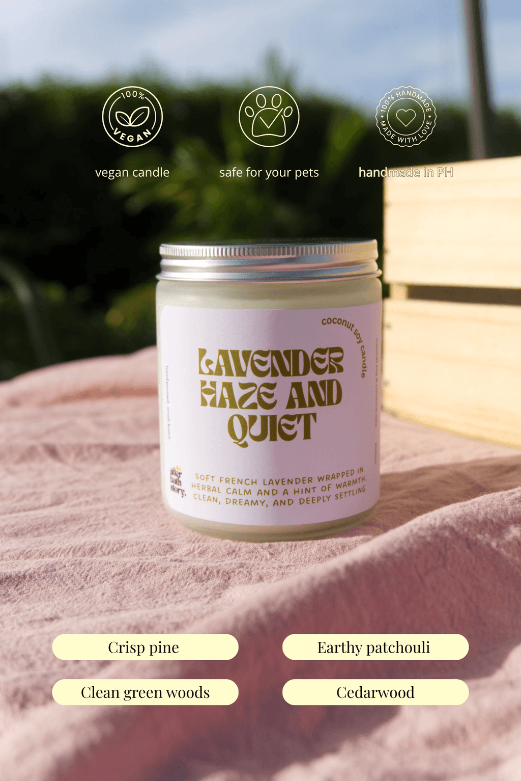 Lavender Haze & Quiet Coconut Soy scented candle