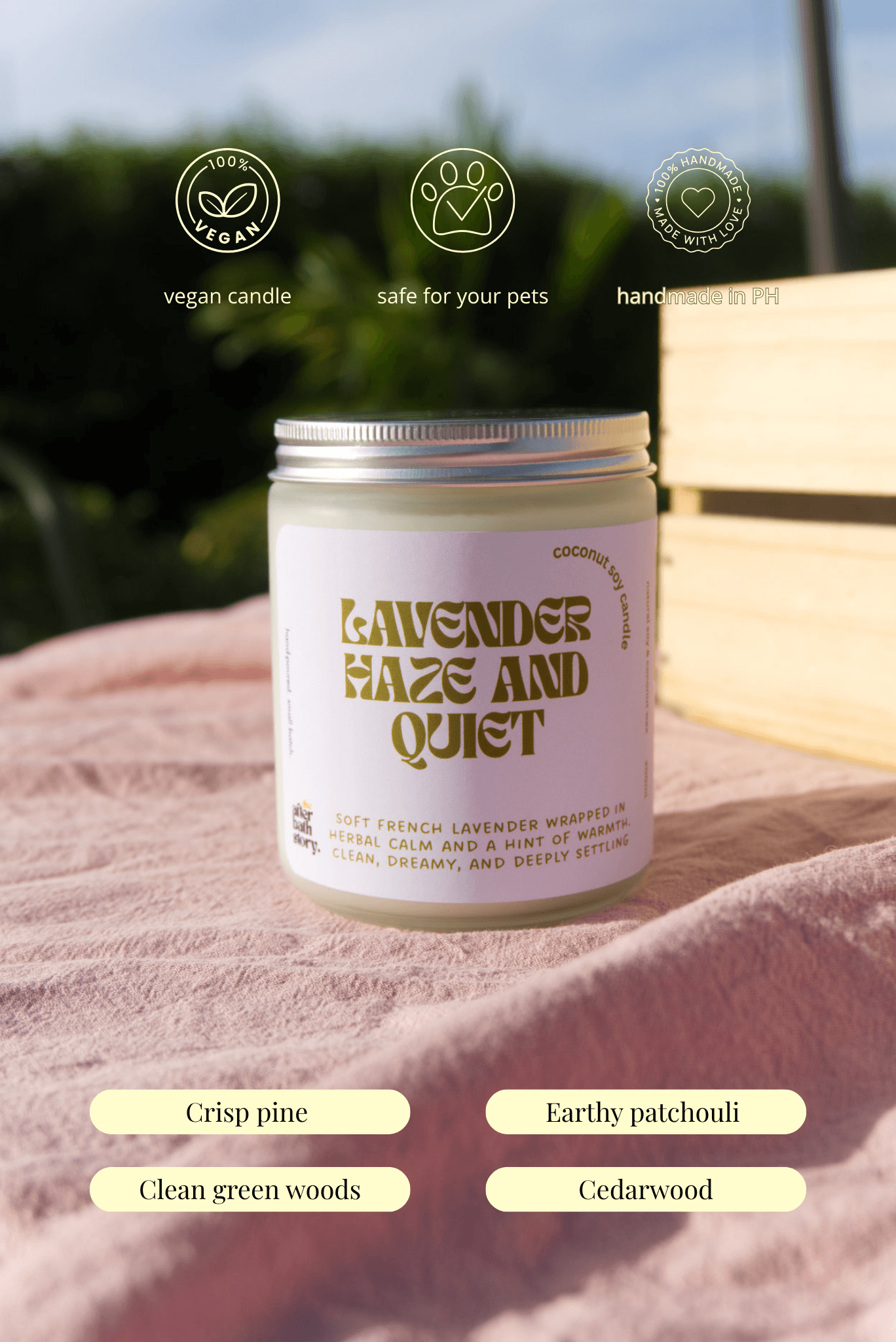 Lavender Haze & Quiet Coconut Soy scented candle