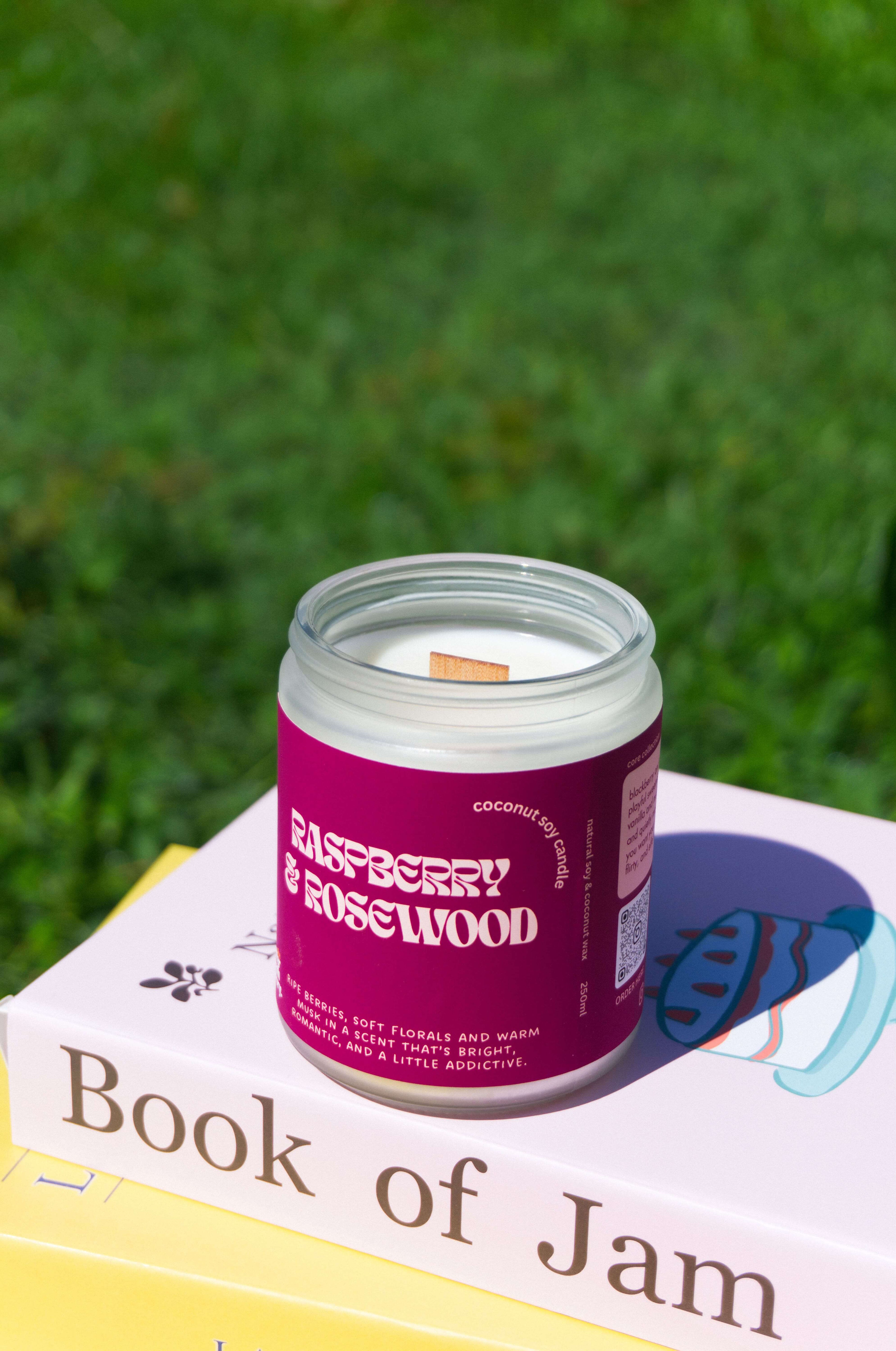 Raspberry  & Rosewood Coconut Soy scented candle