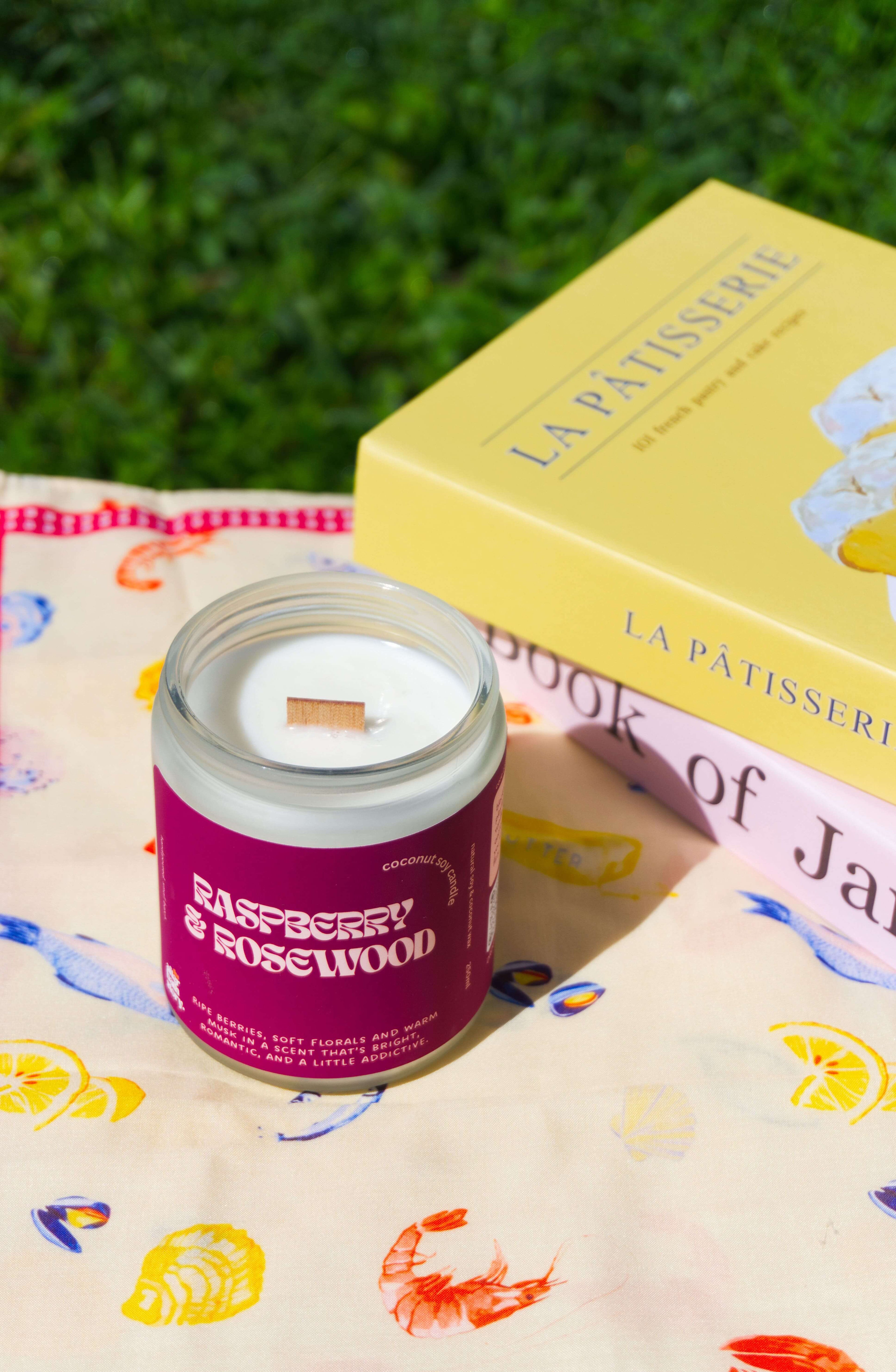 Raspberry  & Rosewood Coconut Soy scented candle