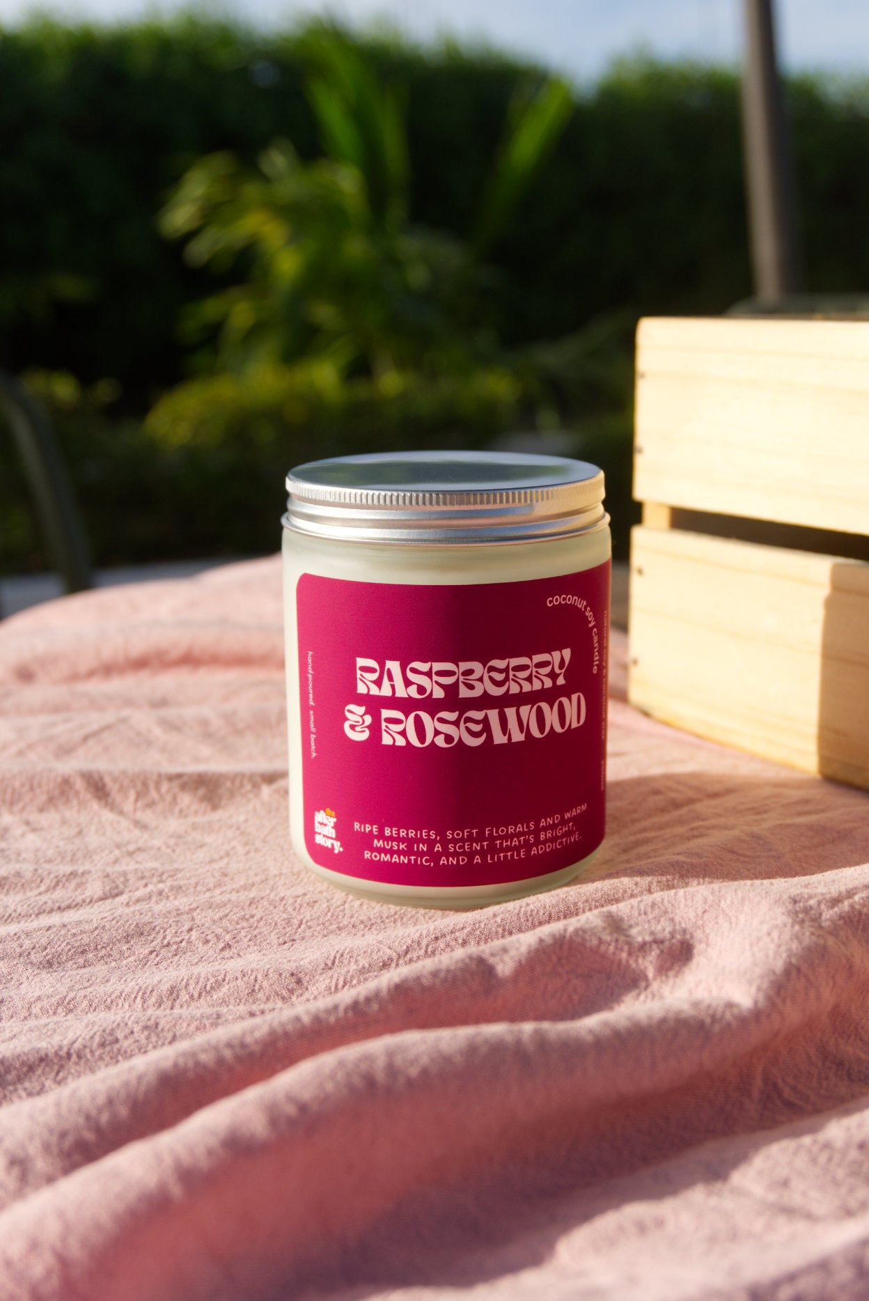 Raspberry  & Rosewood Coconut Soy scented candle