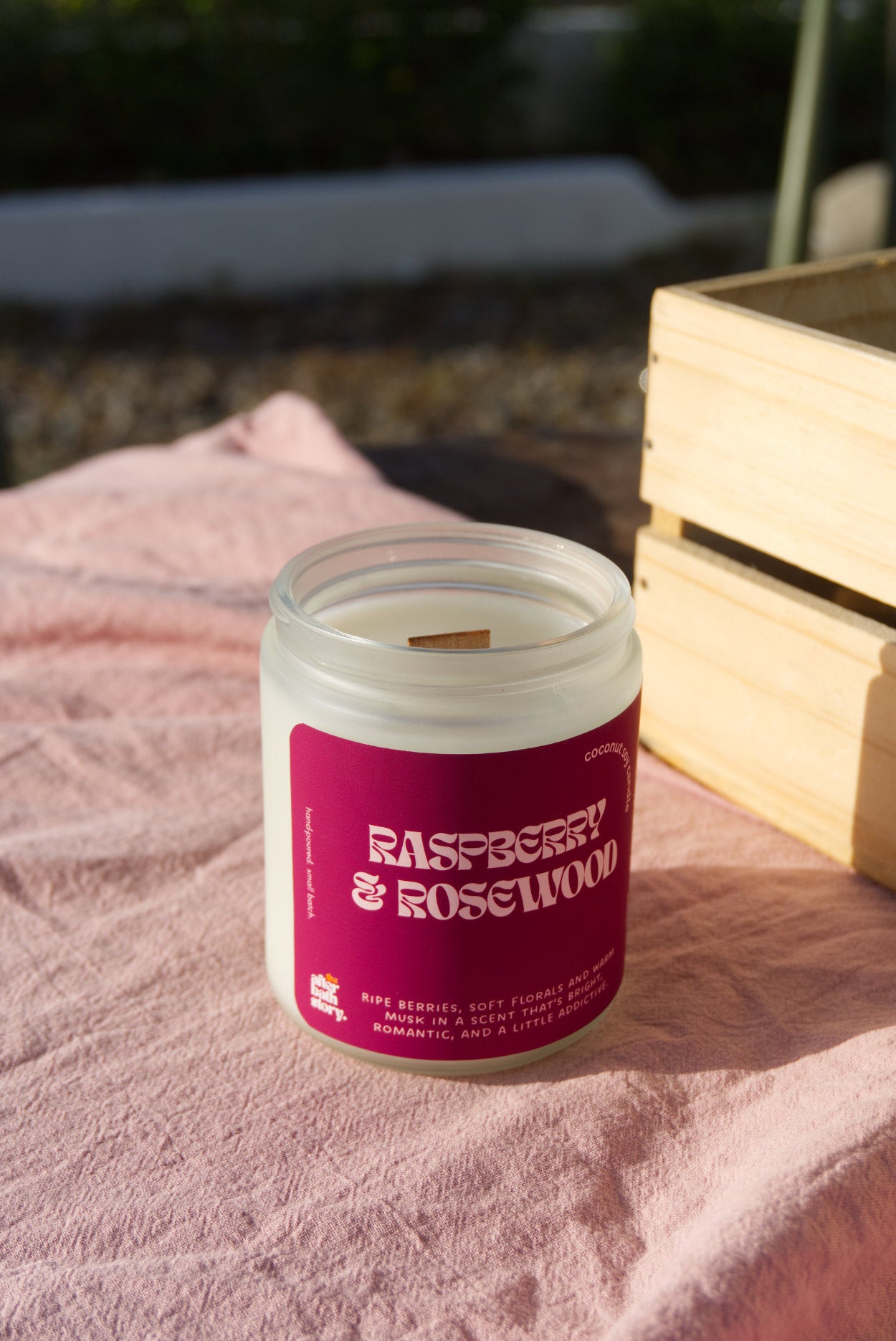 Raspberry  & Rosewood Coconut Soy scented candle